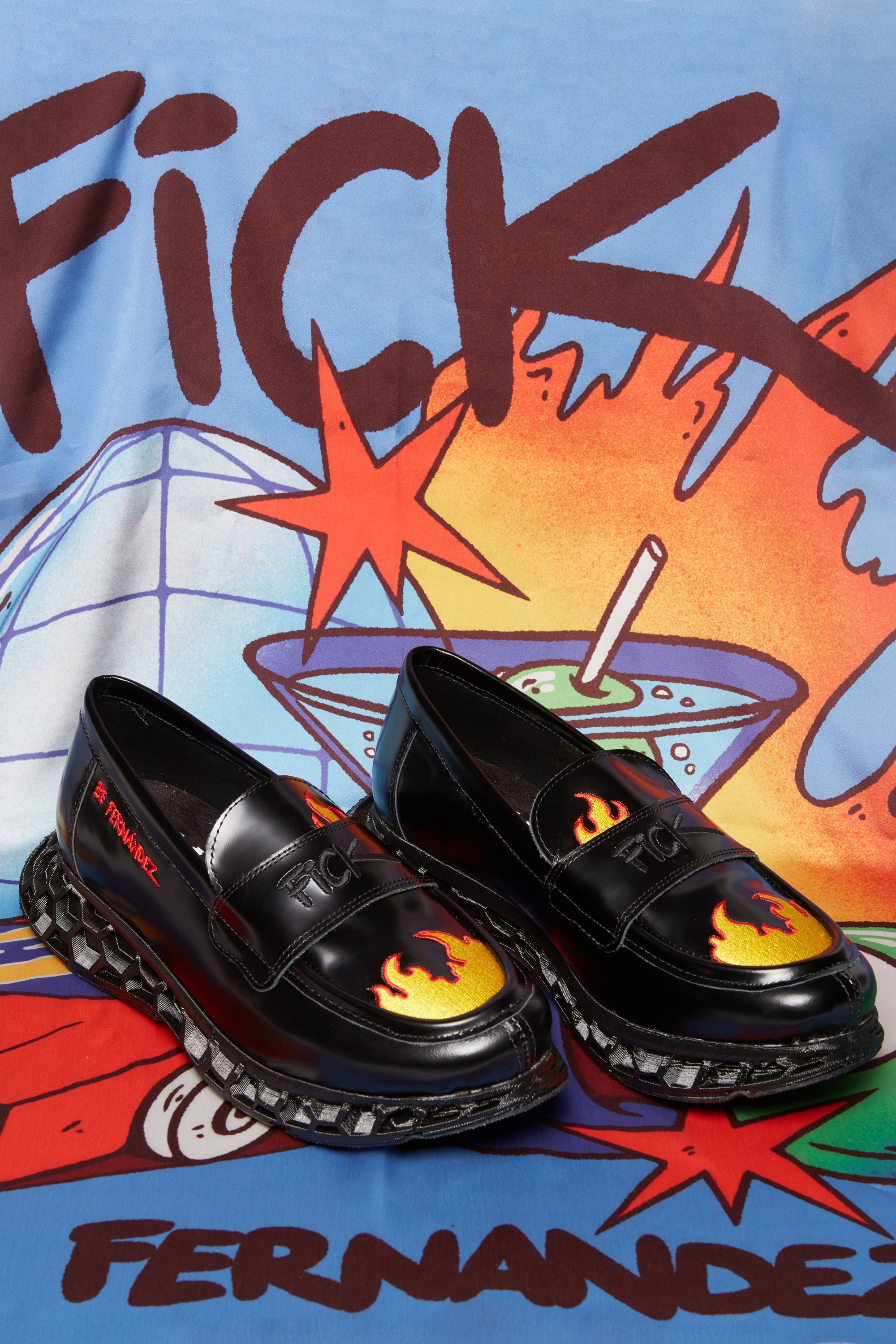 Mocasín Kepler x Be Fernandez Black Leather Loafer - Bee System Black Sole
