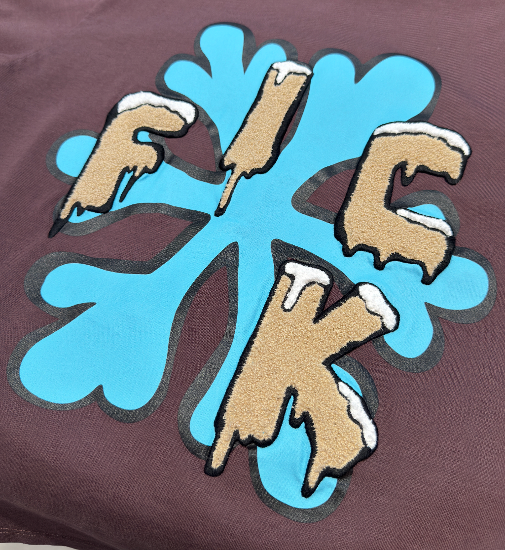 Brown T-Shirt Snowflake Graphic