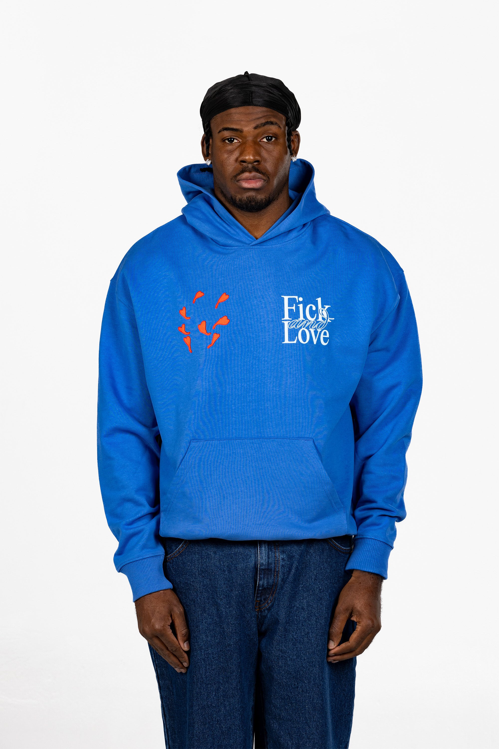 Hoodie Fick and Love Blue