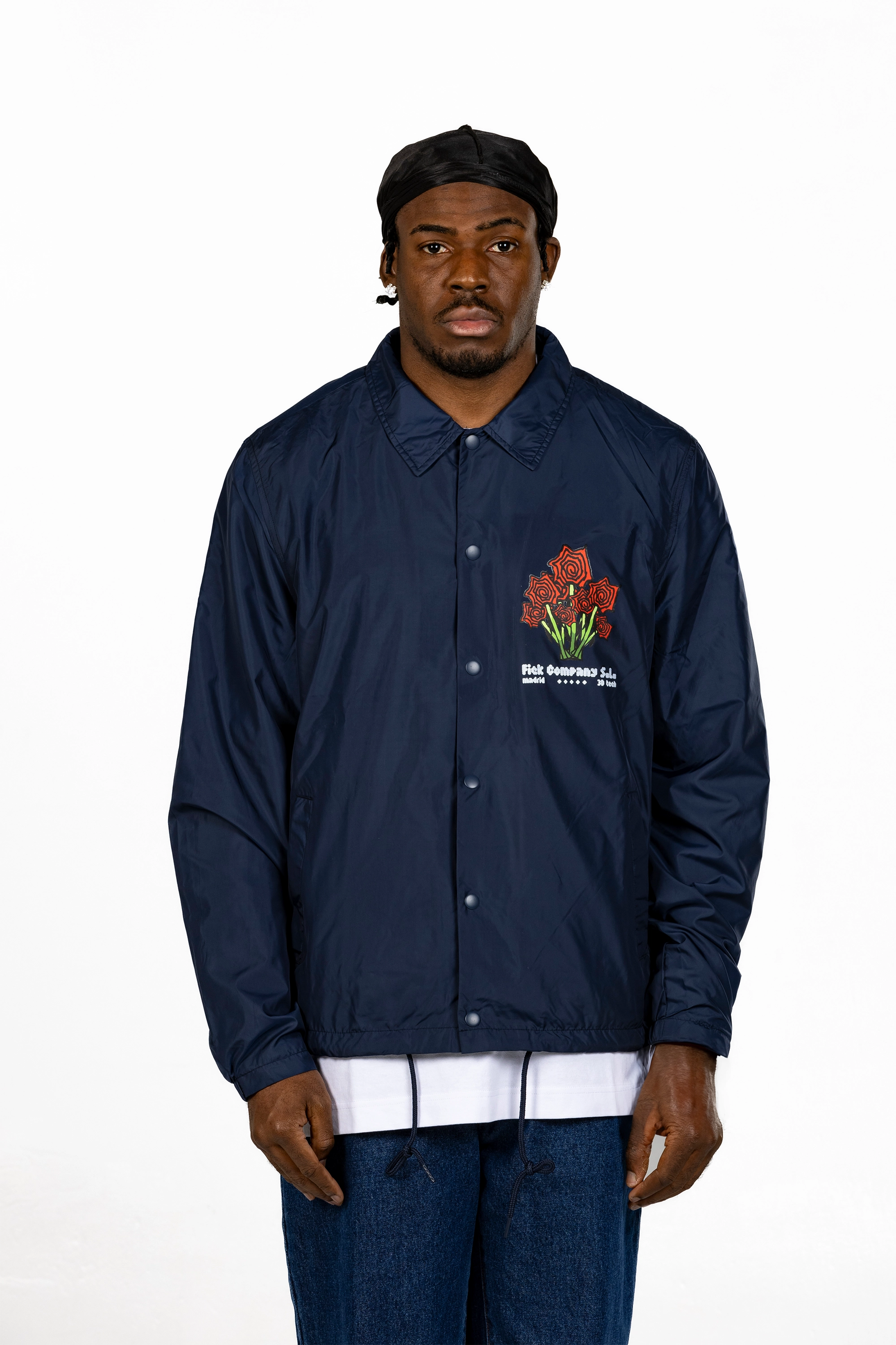Roses Coach Jacket Blue
